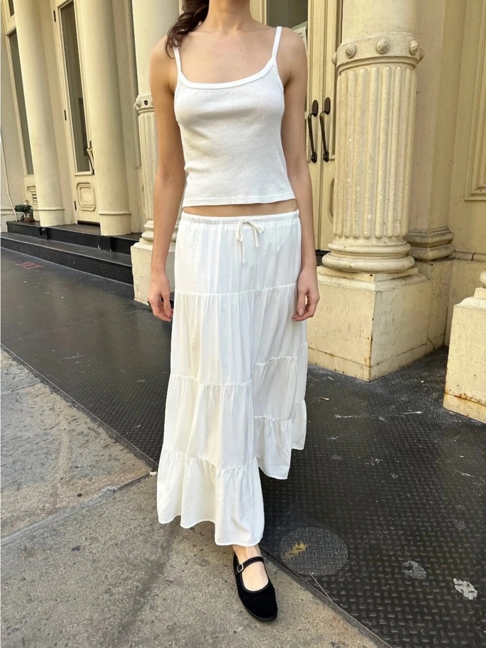 Brandy Melville white maxi skirt